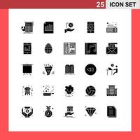 pack d'icônes vectorielles stock de 25 signes et symboles de ligne pour le rapport de téléphone Web personnes vente éléments de conception vectoriels modifiables vecteur