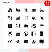 25 icônes créatives signes et symboles modernes de cas marketing multimédia entreprise finance éléments de conception vectoriels modifiables vecteur