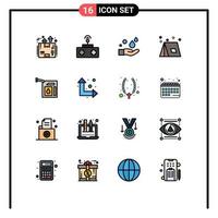 ensemble de 16 symboles d'icônes d'interface utilisateur modernes signes pour voyage été jouet lavage de feu de camp éléments de conception vectoriels créatifs modifiables vecteur