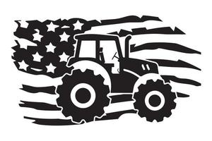 conception de tracteur drapeau usa vecteur