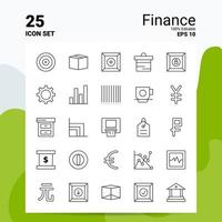 25 jeu d'icônes de finances 100 fichiers eps modifiables 10 idées de concept de logo d'entreprise conception d'icône de ligne vecteur