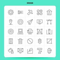 contour 25 design icon set vecteur ligne style design icônes noires set pictogramme linéaire pack web et mobile business ideas design illustration vectorielle