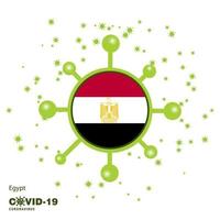 egypte coronavius drapeau sensibilisation contexte restez à la maison restez en bonne santé prenez soin de votre propre santé priez pour le pays vecteur