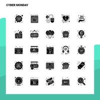 25 jeu d'icônes cyber lundi modèle d'illustration vectorielle d'icône de glyphe solide pour des idées web et mobiles pour une entreprise commerciale vecteur