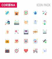 covid19 protection coronavirus pendamic 25 jeu d'icônes de couleur plate comme la protection du compte-gouttes de transmission sang médical coronavirus viral 2019nov éléments de conception de vecteur de maladie