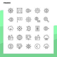 ensemble d'icônes de ligne de finance ensemble 25 icônes vectorielles conception de style minimalisme icônes noires définies pack de pictogrammes linéaires vecteur
