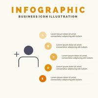 découvrir les gens instagram définit solide icône infographie 5 étapes présentation fond vecteur