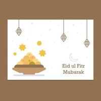 illustration de carte de voeux eid mubarak vecteur