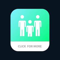famille couple enfants santé bouton application mobile version glyphe android et ios vecteur