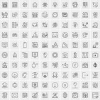 ensemble de 100 icônes modernes universelles en ligne mince pour les icônes d'affaires mobiles et Web mix comme les flèches avatars smileys météo d'affaires vecteur