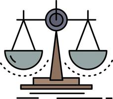 équilibre décision justice loi échelle plat couleur icône vecteur