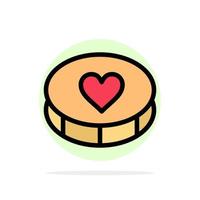 amour de coeur préféré aime l'icône de couleur plate de fond de cercle abstrait vecteur