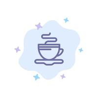 tasse de thé café hôtel bleu icône sur fond de nuage abstrait vecteur