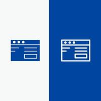web internet étude école ligne et glyphe icône solide bannière bleue ligne et glyphe icône solide bannière bleue vecteur