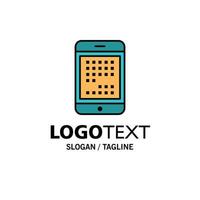 téléphone ordinateur appareil numérique ipad mobile entreprise logo modèle plat couleur vecteur