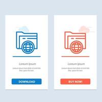 dossier de stockage fie globe bleu et rouge téléchargez et achetez maintenant le modèle de carte de widget web vecteur