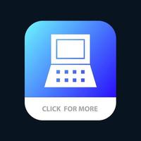 bouton d'application mobile de matériel informatique pour ordinateur portable version de glyphe android et ios vecteur