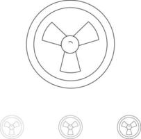 biohazard science chimiste audacieux et mince jeu d'icônes de ligne noire vecteur