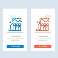 usine de pollution énergétique bleu et rouge téléchargez et achetez maintenant le modèle de carte de widget web vecteur