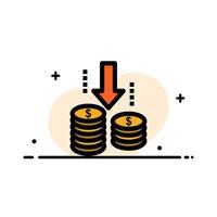 analyse de fonds de transfert d'argent entreprise ligne plate remplie icône vecteur modèle de bannière