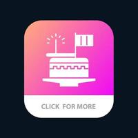 gâteau célébrer jour festival patrick bouton application mobile version glyphe android et ios vecteur
