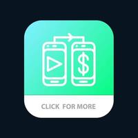 bouton d'application mobile dollar money version de ligne android et ios vecteur