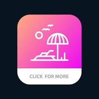 plage palmier printemps bouton application mobile version ligne android et ios vecteur