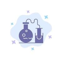 flacon tube laboratoire science icône bleue sur fond de nuage abstrait vecteur