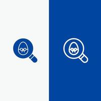 recherche oeuf vacances de pâques ligne et glyphe icône solide bannière bleue ligne et glyphe icône solide bannière bleue vecteur