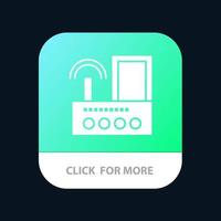 signal de l'appareil du routeur wifi radio bouton de l'application mobile version de glyphe android et ios vecteur