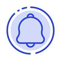 icône de ligne pointillée bleue de notification de cloche d'alerte sonore vecteur