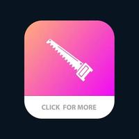 scie à main outils de construction bouton d'application mobile version de glyphe android et ios vecteur