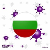 priez pour la bulgarie covid19 coronavirus typographie drapeau restez à la maison restez en bonne santé prenez soin de votre propre santé vecteur