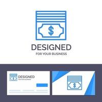 carte de visite créative et modèle de logo argent comptant dollar illustration vectorielle vecteur