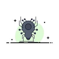 bogue insecte araignée virus app plat couleur icône vecteur