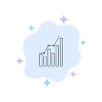 graphique analytics business diagramme marketing statistiques tendances icône bleue sur fond de nuage abstrait vecteur