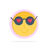 smiley emojis amour mignon utilisateur abstrait cercle fond plat couleur icône vecteur