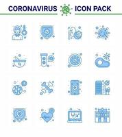 16 bleu coronavirus maladie et prévention vecteur icône micro-organisme covid virus coronavirus virus virus coronavirus 2019nov maladie vecteur éléments de conception