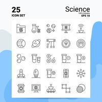 25 science icon set 100 eps modifiables 10 fichiers business logo concept idées ligne icône design vecteur