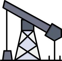 modèle de bannière d'icône vectorielle d'icône de couleur plate de gaz de pétrole de l'industrie de la construction vecteur