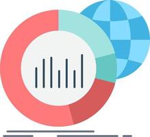 grand graphique données monde infographie plat couleur icône vecteur