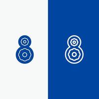 huit 8ème ligne de fleurs 8 et bannière bleue icône solide glyphe vecteur