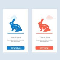 lapin de pâques lapin de pâques lapin bleu et rouge télécharger et acheter maintenant modèle de carte de widget web vecteur