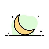 lune nuit sommeil naturel entreprise ligne plate remplie icône vecteur modèle de bannière