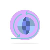 icône de couleur plate de fond de cercle abstrait global de réseau d'affaires d'affaires global vecteur