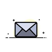 e-mail courrier message sms entreprise ligne plate remplie icône vecteur modèle de bannière