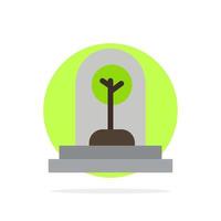 croissance de l'entreprise nouvelle plante arbre abstrait cercle fond plat icône de couleur vecteur