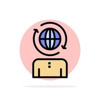 icône de couleur plate de fond de cercle abstrait moderne de gestion globale d'entreprise vecteur