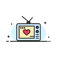 modèle de logo d'entreprise de film d'amour de télévision couleur plate vecteur