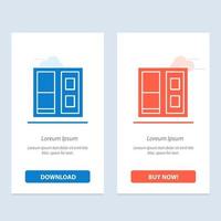 bâtiment porte de maison bleu et rouge téléchargez et achetez maintenant le modèle de carte de widget web vecteur